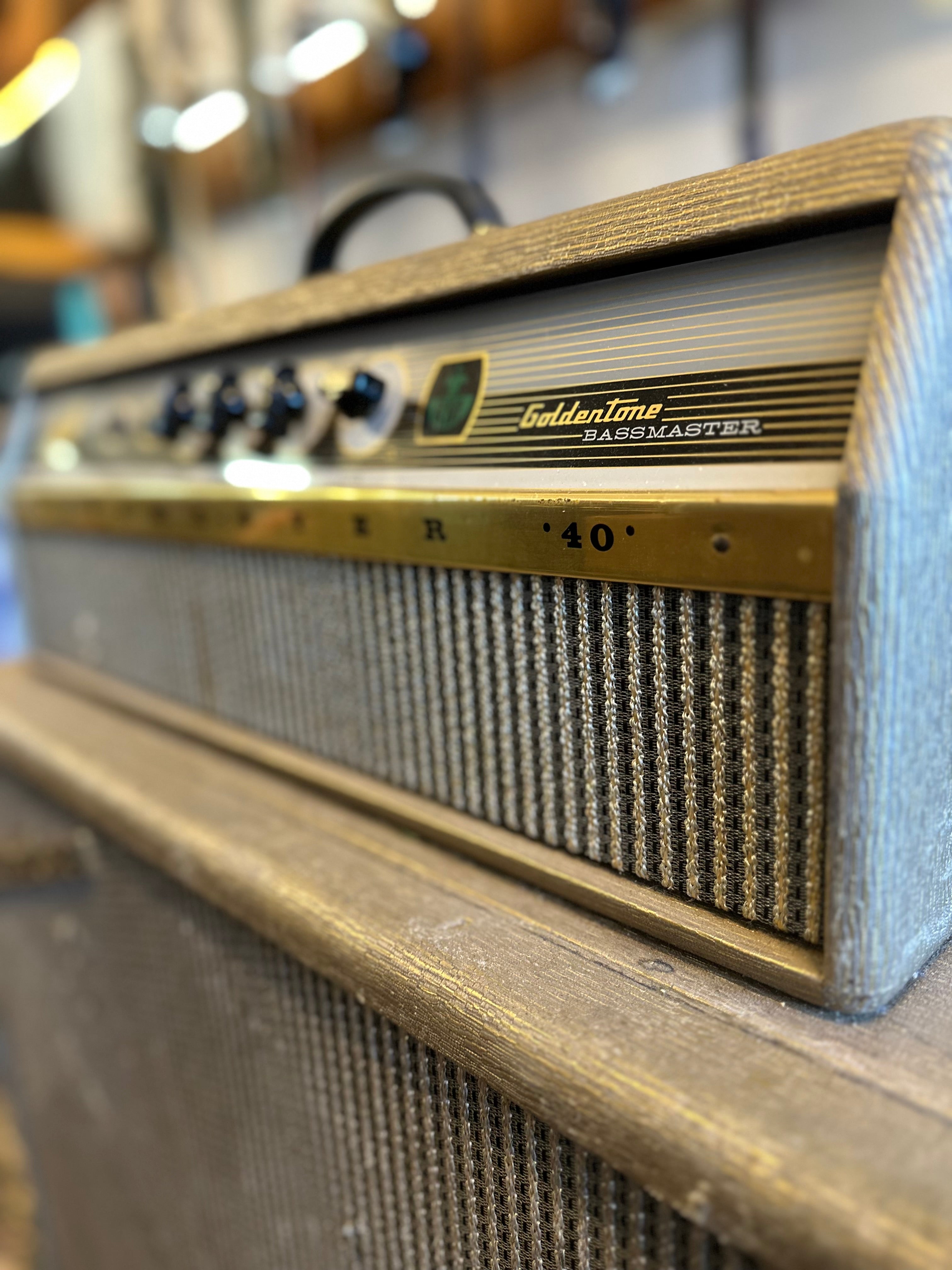 Goldentone | 1756 | Bassmaster 40 | Flip Top Amplifier w/ TV Legs | Re-Conditioned | 1966 | Vintage Goldentone | 1756 | Bassmaster 40 | Flip Top Amplifier w/ TV Legs | Re-Conditioned | 1966 | Vintage